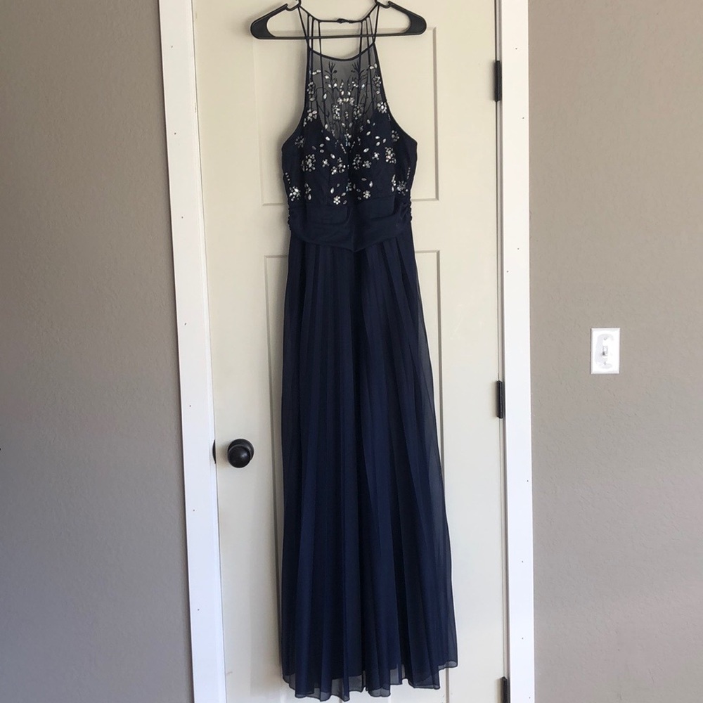 Blue floor length dress, worn once size 16w